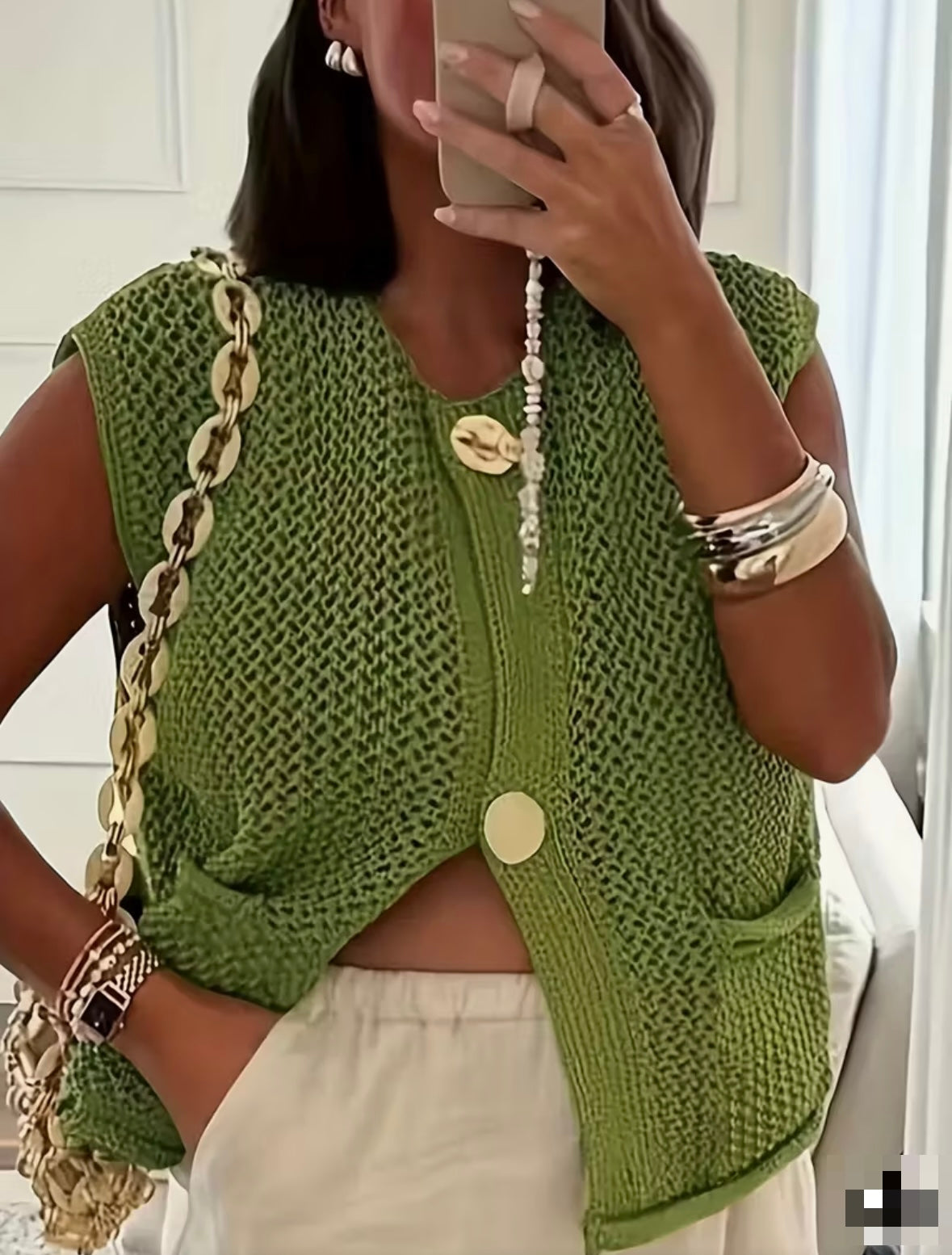 Cardigan sans manches ￼